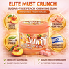Elite Must Crunch Sugar-Free Peach Chewing Gum – 3 Pack (58g Each) | Crunchy Gum Pieces | Peach Flavor | Imported from Israel