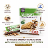 Strauss Energy Cereal Bars with Milk Chocolate & Nut Pieces – 6 Snack Bars (144g) – Crunchy Grain Snack – Product of Israel