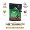 Elite Turkish Coffee To Go with Cardamom – 24 Individual Coffee Sticks (168g) – Instant Turkish Coffee – Authentic Israeli Coffee – Kosher