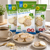 Energy Rice Cakes with White Chocolate Base – Whole Grain Rice Snack – Gluten Free – Kosher – Pack of 3 (70g Each)