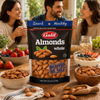 Galil Whole Roasted Unsalted Almonds, 8 Oz (227g) – Premium Whole Almonds, No Salt Added, Resealable Bag, Kosher & Halal Certified, Product of USA