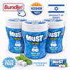 Must Sugar Free Peppermint Gum Cubes Jar – 58g (Pack of 3) | Refreshing Peppermint Flavor Chewing Gum Cubes | Kosher | Imported from Israel