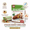 Strauss Energy Cereal Bars – Milk Chocolate Coated with Nut Pieces – 6 Snack Bars (168g) – 120 Calories per Bar – Product of Israel