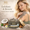 H&B Foaming Mud Sorbet Exfoliating Body Scrub With Dead sea salt and Body Oils- Coconut oil, Argan Oil- Shower scrub, Foot scrub Paraben Free - 450gr - Dead Sea Minerals