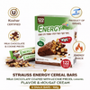 Strauss Energy Cereal Bars – Milk Chocolate Coated with Cookie Pieces, Caramel Flavor & Nougat Cream – 6 Snack Bars (168g) – 122 Calories per Bar – Product of Israel