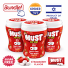 Must Sugar Free Strawberry Gum Cubes Jar – 58g (Pack of 3) | Strawberry Flavor Chewing Gum Cubes | Kosher | Imported from Israel