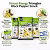 Strauss Energy Hateimot Triangles Black Pepper Snack – Chickpeas, Rice & Black Lentils | Crunchy Savory Snack 132 Calories | Bundle of 3 Packs (30g Each) | Israeli Snack