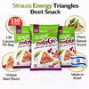 Strauss Energy Triangles Beet Snack – 130 Calories | Crunchy Plant-Based Triangles | 30g Bags | Healthy Savory Snack | Bundle of 3 | Made in Israel