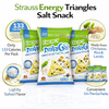 Strauss Energy Triangles Salt Snack – Made with Chickpeas, Rice & Lentils | 133 Calories | Crunchy Plant-Based Snack | 30g Bags | Bundle of 3 | Made in Israel
