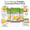 Strauss Energy Triangles Caramelized Onion Snack – Corn & Rice Crunchy Triangles | 30g Bags | Savory Onion Flavor | Light Crispy Snack | Bundle of 3 | Made in Israel