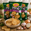 Osem Tortilla Snacks Garlic & Onion Flavor – Crunchy Corn & Rice Chips – Israeli Savory Snack – Kosher Badatz Jerusalem – Pack of 3 (60g Each)