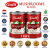 Galil Mushroom Slices, 8 oz Cans, Ready to Use Sliced Mushrooms, Kosher & Halal Certified, Non-GMO, Product of Netherlands – Pack of 2  Bullet Points