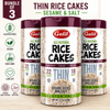 Galil Thin Rice Cakes Sesame & Salt, 3.5 Oz (100g) – Bundle of 3, Gluten Free Rice Cakes, Non-GMO, Vegan, Low Fat Snack, Kosher & Halal Certified