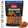 Galil Whole Roasted Unsalted Almonds, 8 Oz (227g) – Premium Whole Almonds, No Salt Added, Resealable Bag, Kosher & Halal Certified, Product of USA