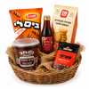 Israeli Gourmet Gift Basket | Bisli Grill Snack, Carmel Grape Juice (187 ml), Butter Cookies, Hashahar Chocolate Spread & Turkish Coffee 100 g | Kosher Holiday Gift Basket | Includes Decorative Basket