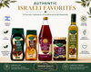 Israeli Gourmet Gift Basket with Carmel 100% Red Grape Juice, Yad Mordechai Honey, Date Syrup, Forest Fruit Jam & Extra Virgin Olive Oil | Holiday Gift Basket | Made in Israel