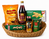 Israeli Holiday Gift Basket – Carmel Grape Juice 1L, Osem Lemon Wafers, Yad Mordechai Honey 400g, Elite Tortit Chocolate Wafer Bar, Wissotzky Classic Tea & Tapuchips Honey Barbecue Chips – Gift Basket Included