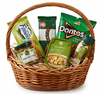 Israeli Gourmet Green Gift Basket – Olive Oil , Green Olive Spread, Fitness Crackers, Chocolate Coated Peanut Wafer Bar, Pistachio Halva & Sweet Chili Doritos – Kosher Israeli Snack & Gourmet Food Gift Set
